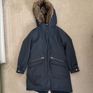 Eddie Bauer Charly Versa 3-in-1 Parka, slate gray with gold zippers, size S